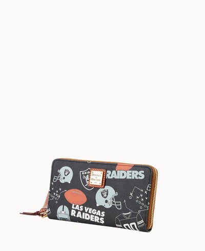 NFL Raiders Large Zip Around Wristlet