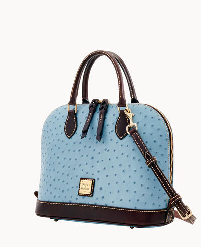 Ostrich Zip Zip Satchel