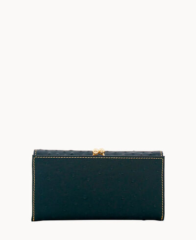 Ostrich Framed Clutch Wallet