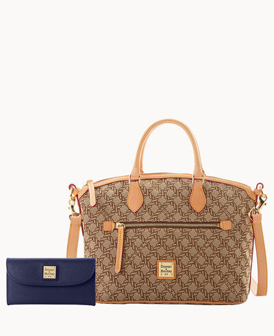 Maritime Domed Satchel and Saffiano Continental Clutch