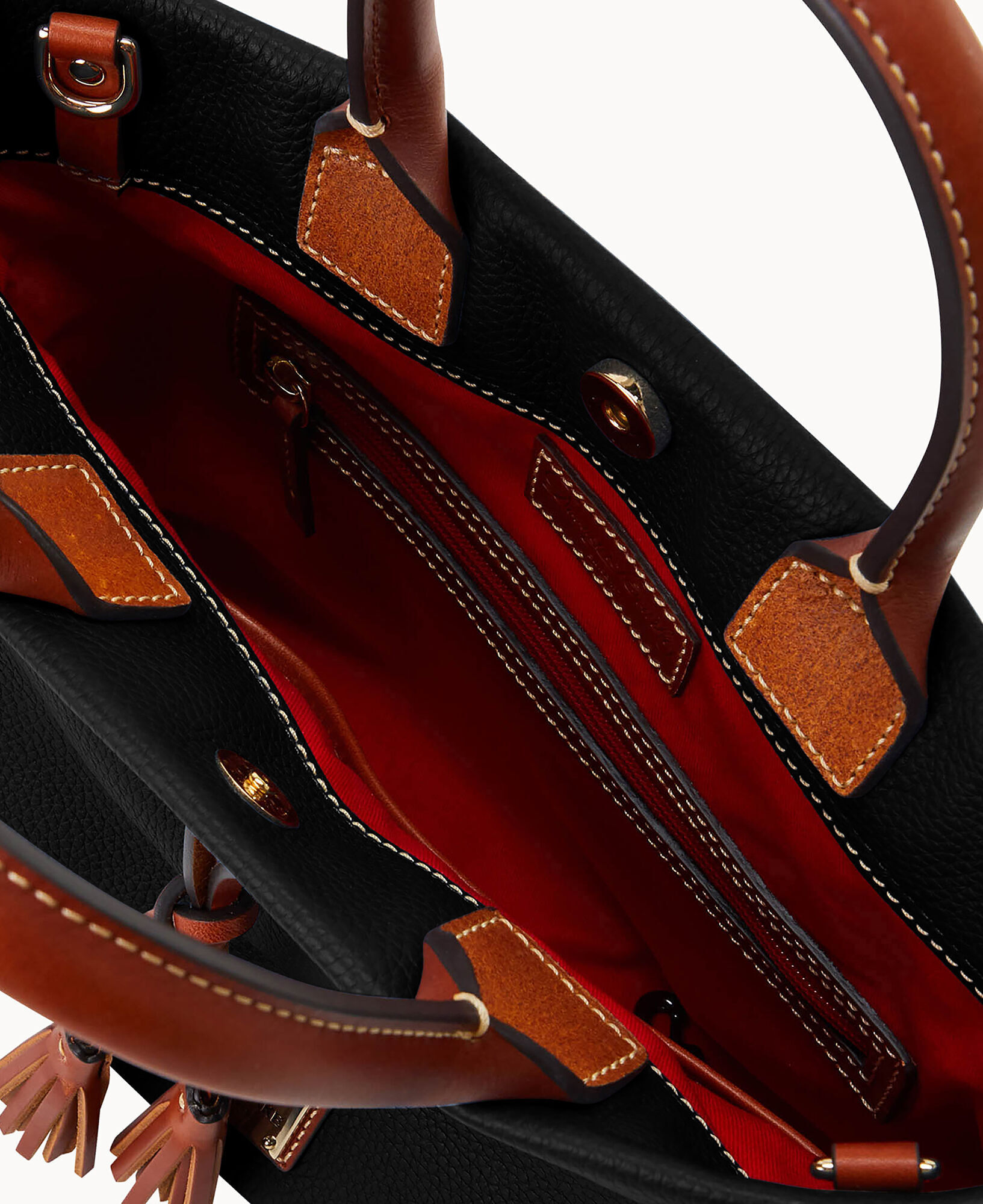 Dooney and bourke tassel pebble leather tote outlet