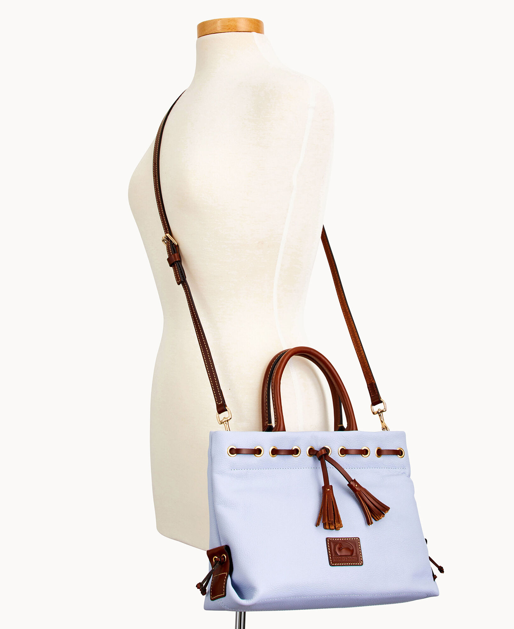 Dooney bourke cheap tassel pebble leather tote