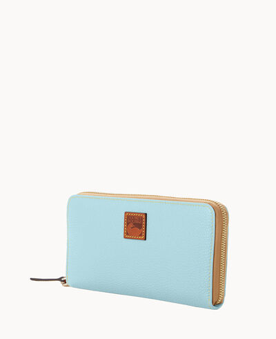 Pebble Grain Large Zip Around Wristlet