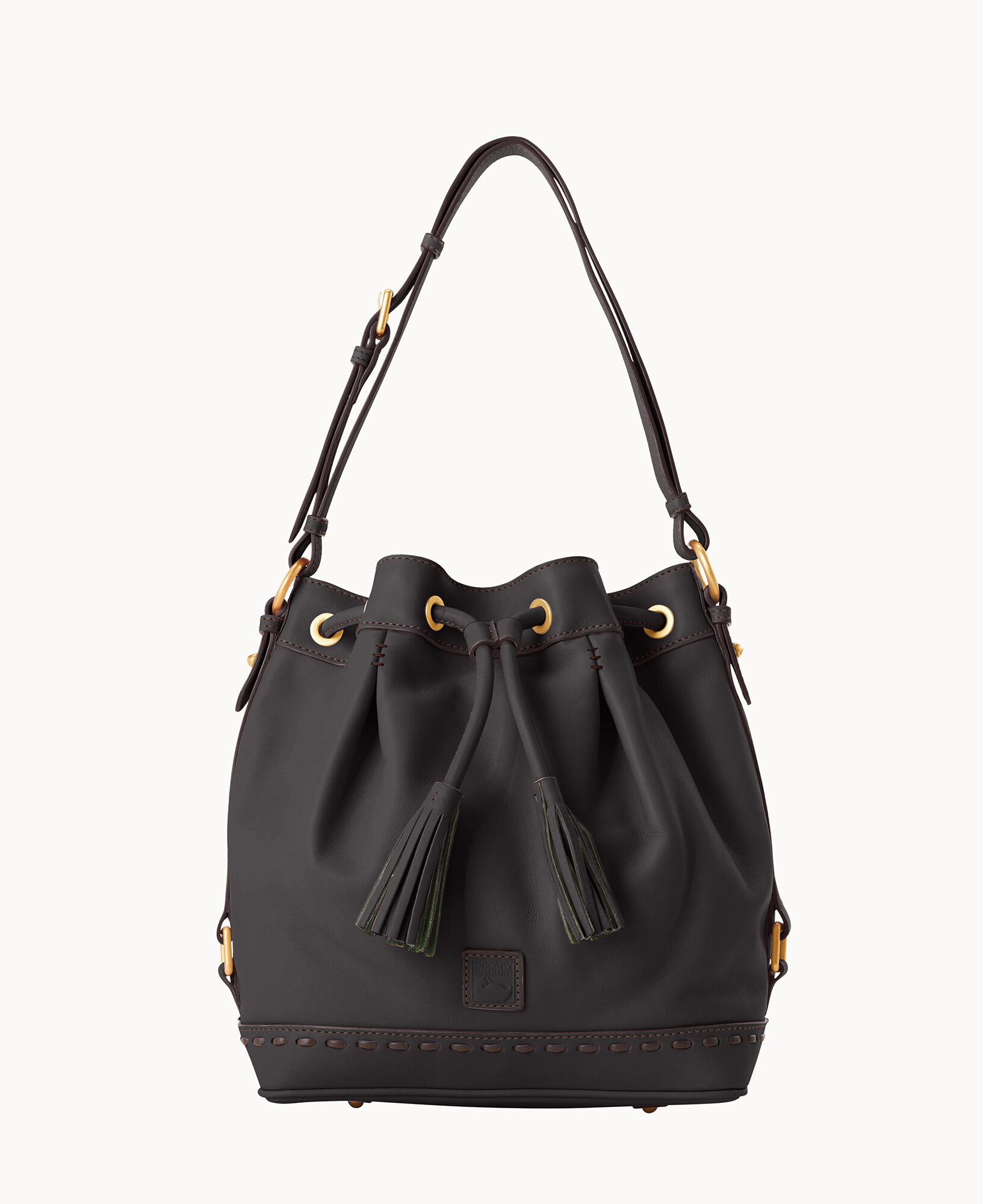 Dooney and bourke outlet leather drawstring bag