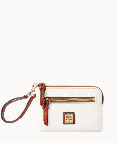 Pebble Grain Zip Around Wristlet