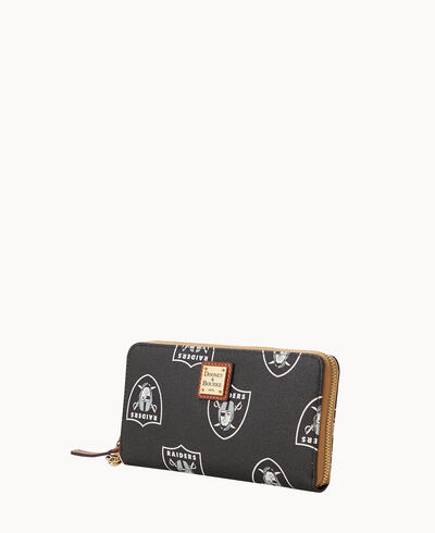 NFL Raiders Large Zip Around Wristlet