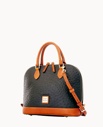 Ostrich Zip Zip Satchel