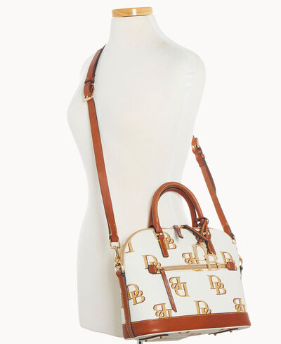 Monogram Domed Zip Satchel