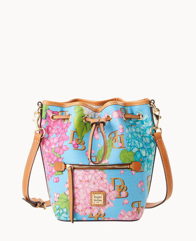 Hydrangea Monogram Small Drawstring Crossbody