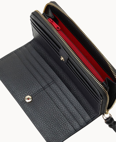 Pebble Grain Zip Around Phone Wristlet