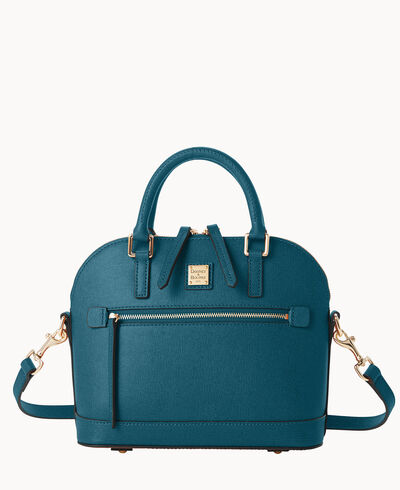 Saffiano Small Domed Zip Satchel