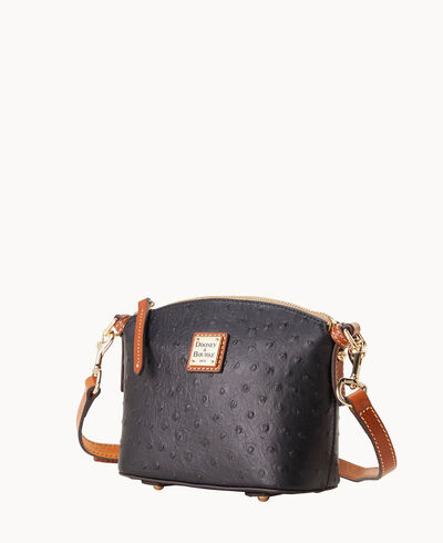 Ostrich Mini Domed Crossbody