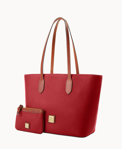 Pebble Grain Tote With Medium Wristlet
