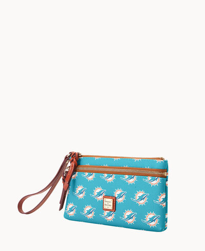 NFL Dolphins Double Zip Wristlet