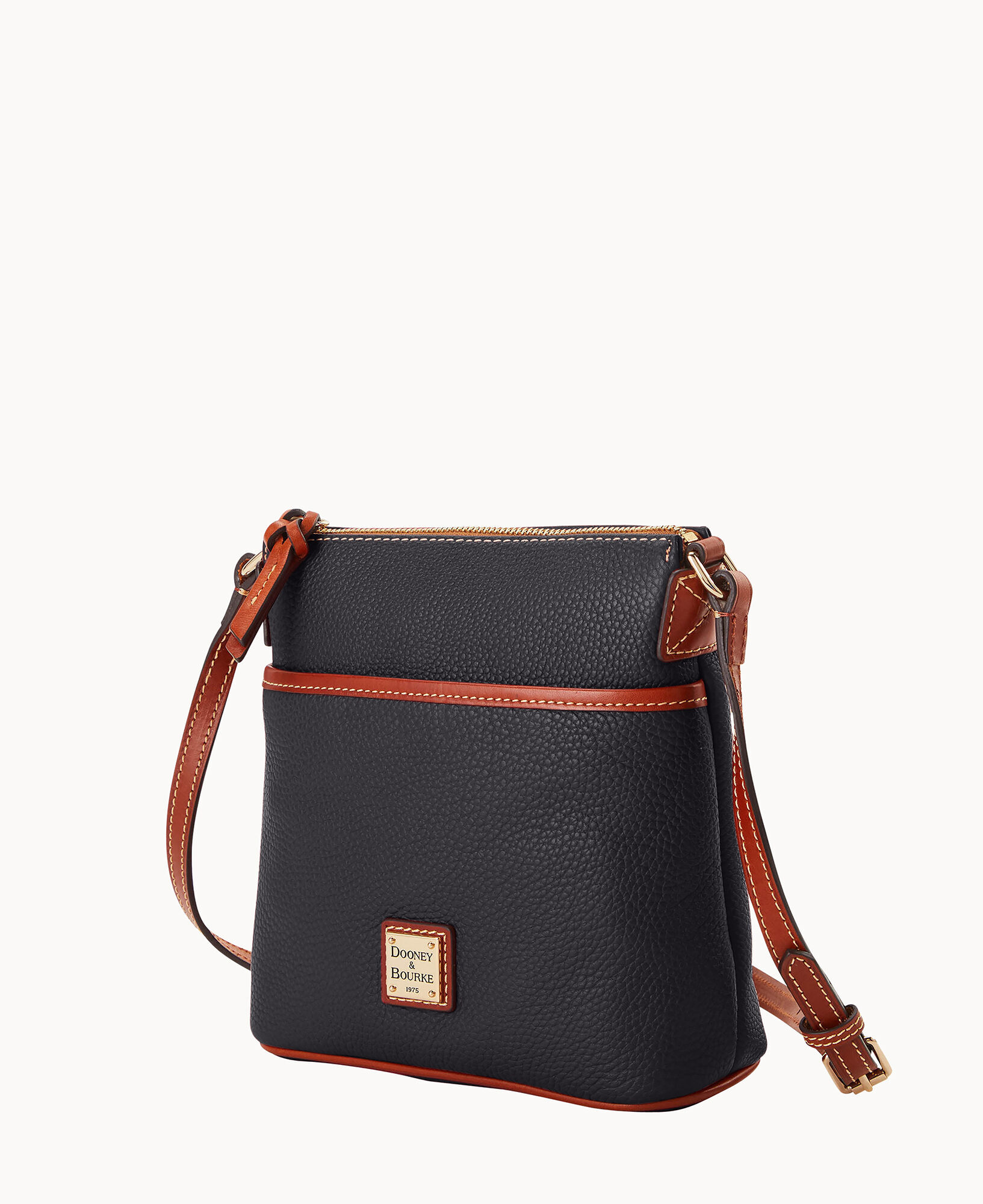 Two-Way Pebble Leather Crossbody Bag