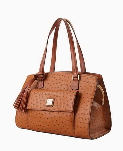 Dooney & Bourke Ostrich East/West Flap Shoulder Bag