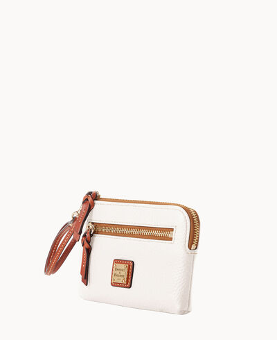 Pebble Grain Zip Around Wristlet