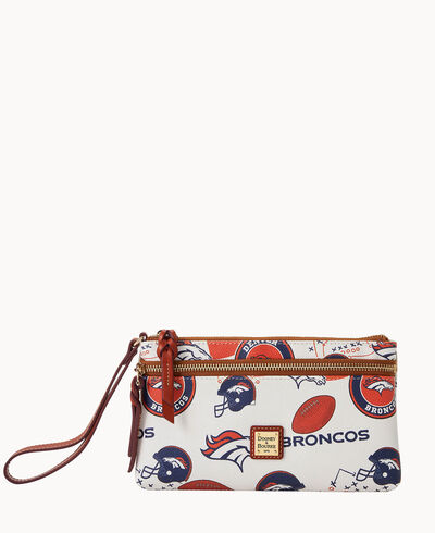 NFL Broncos Double Zip Wristlet