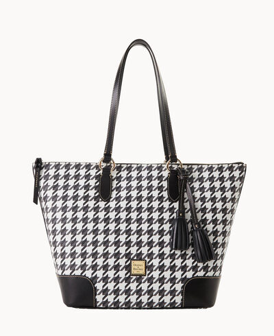 Houndstooth Career Tote