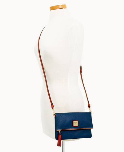 Pebble Grain Foldover Zip Crossbody