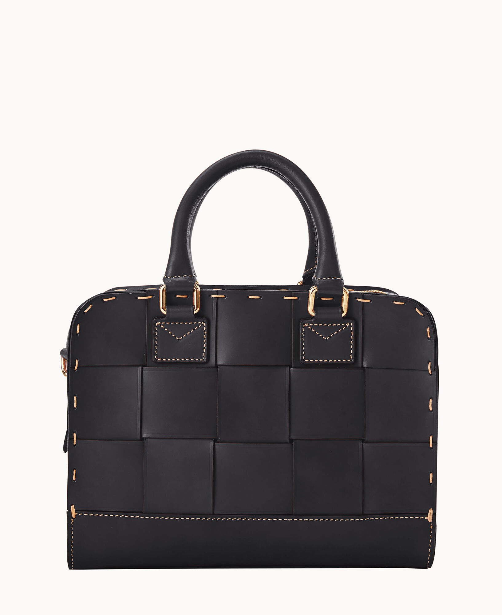 Dooney Bourke Women s Alto Woven Satchel Leather Shoulder Bag in Black