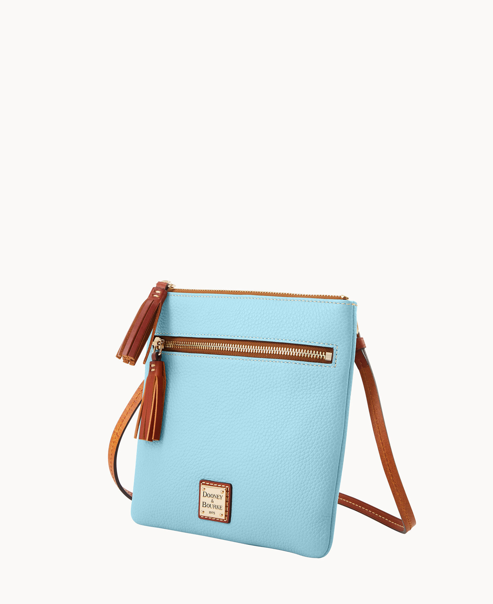 Dooney Bourke Pebble Grain Double Zip Tassel Crossbody