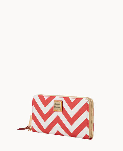 Chevron Large Zip Around Wallet