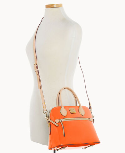 Patent Domed Satchel