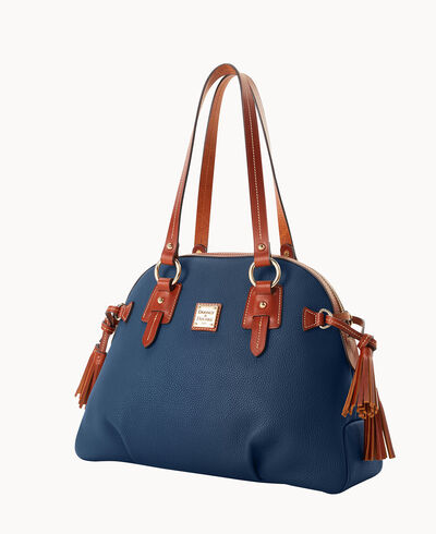 Pebble Grain Domed Satchel
