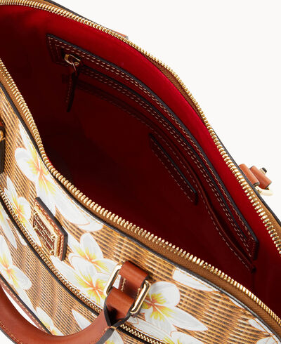 Plumeria Domed Zip Satchel