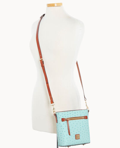 Ostrich Small Zip Crossbody