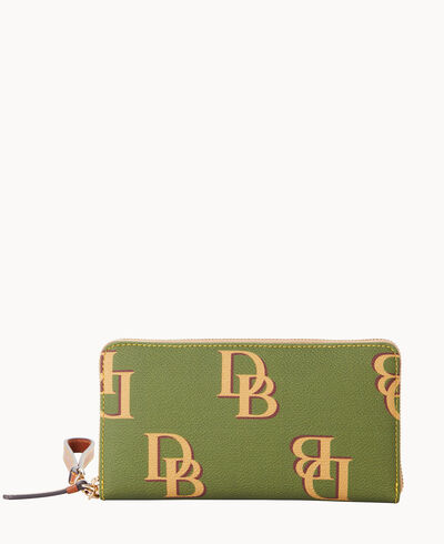 Monogram Large Zip Around Wristlet