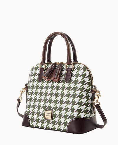 Houndstooth Domed Satchel