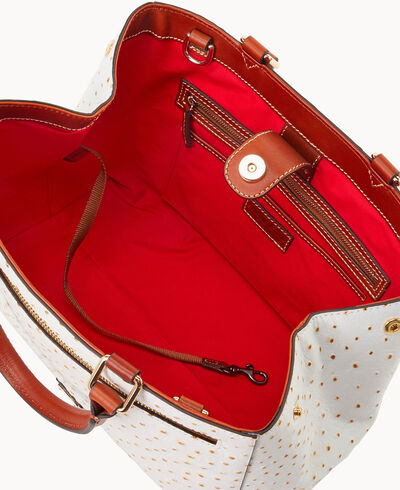 Ostrich Zip Satchel