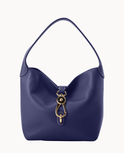 Lucca Leather Logo Lock Hobo