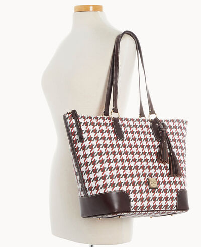 Houndstooth Career Tote