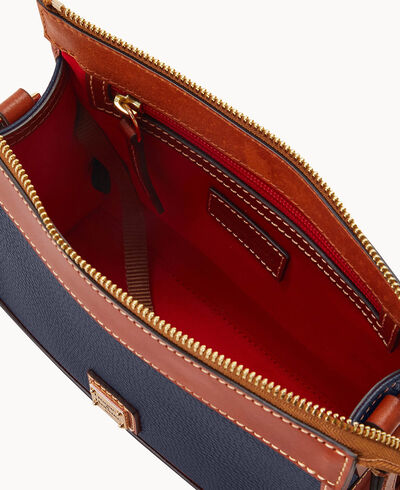 Pebble Grain Zip Crossbody With Small Coin Case