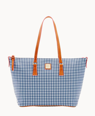 Small Gingham Zip Top Shopper