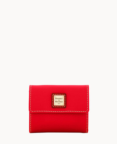 Pebble Grain Small Flap Credit Card Wallet