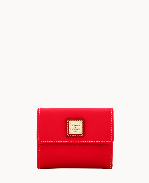 Pebble Grain Small Flap Credit Card Wallet
