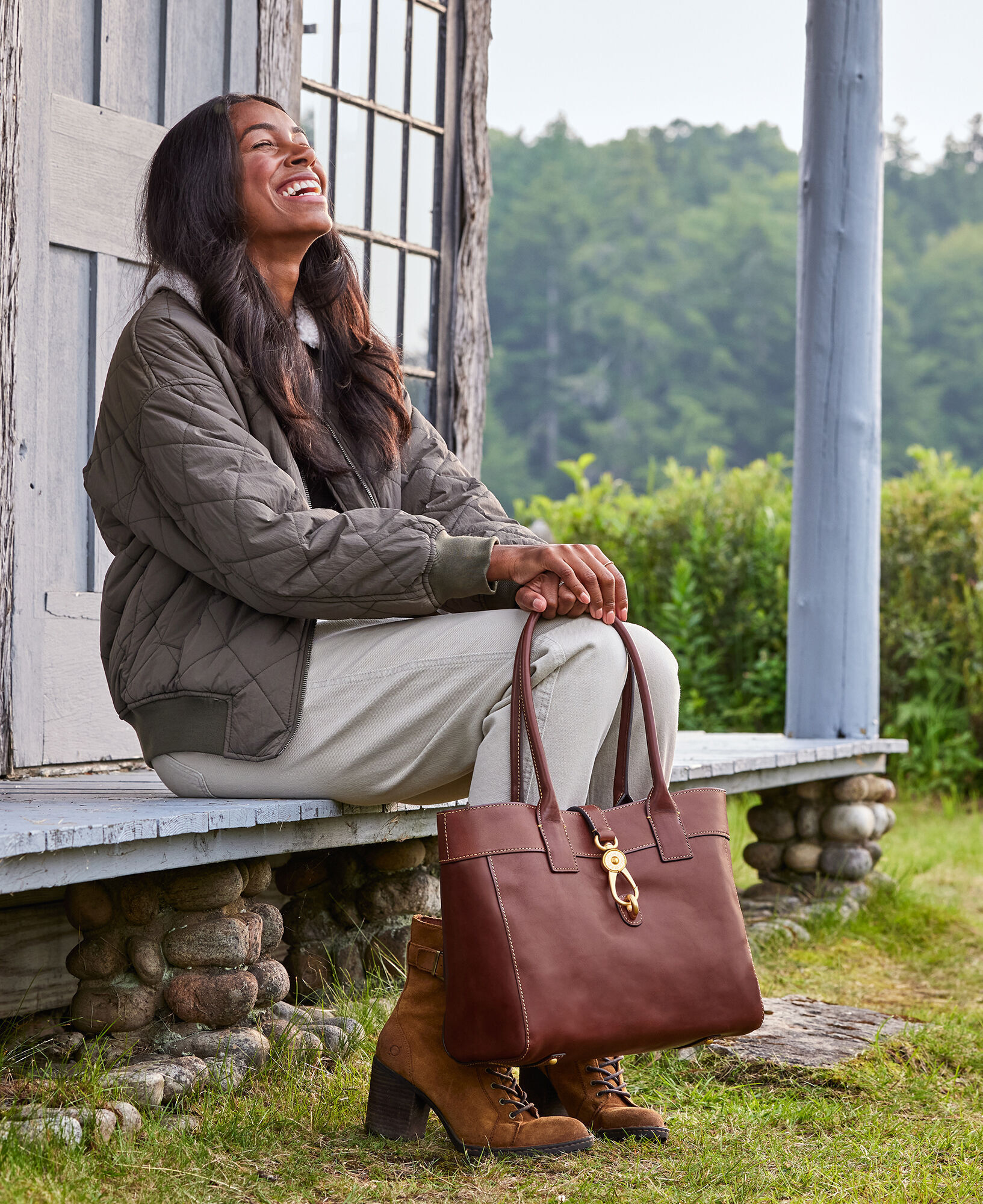 HERITAGE TOTE BAG - NATURAL / FLAT SILVER / BLACK