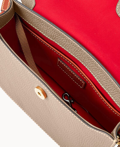 Pebble Grain East West Flap Crossbody