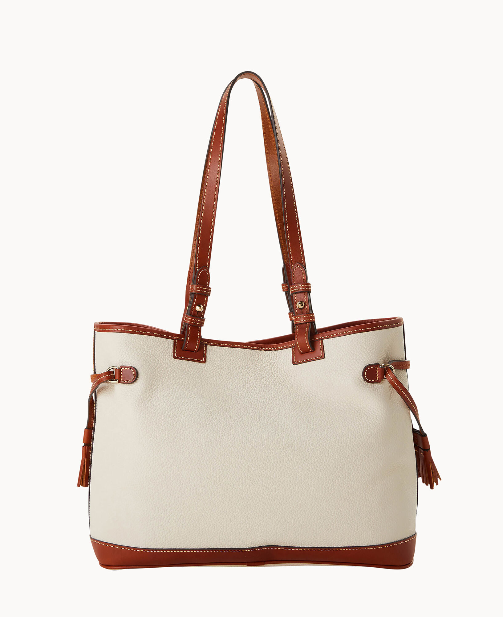 Pebble Grain Double Strap Tassel Bag