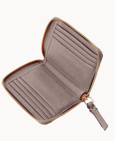Saffiano Small Zip Around Wallet