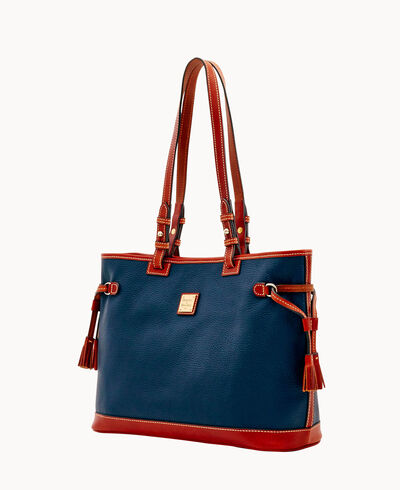 Pebble Grain Double Strap Tassel Bag
