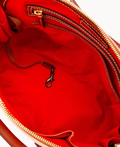Pebble Grain Zip Zip Satchel