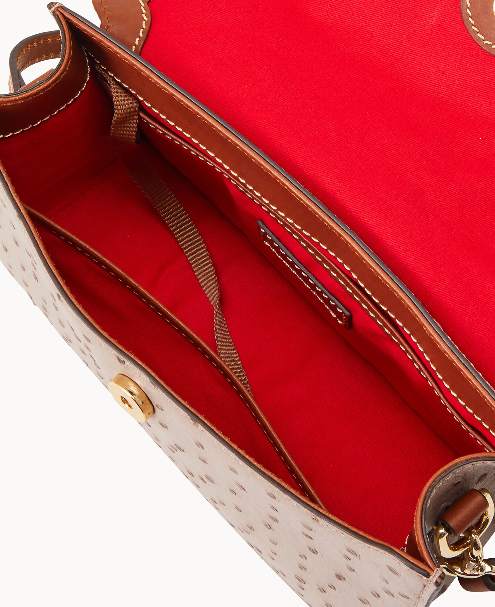 Dooney Bourke Ostrich East West Flap Shoulder Bag