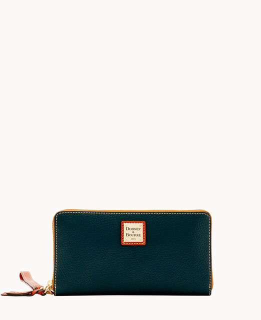 Pebble Grain Large Zip Around Wristlet