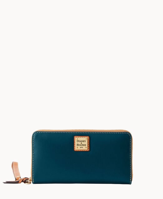 Wexford Leather Large Zip Around Wristlet Crossbody