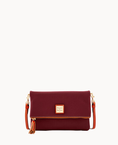 Pebble Grain Foldover Zip Crossbody